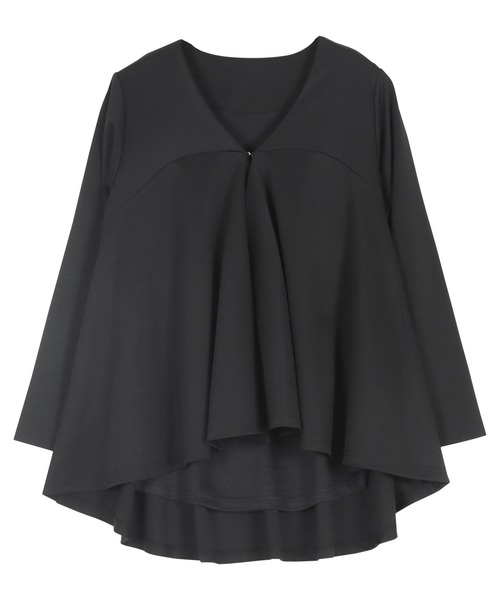 KOBE LETTUCE（コウベレタス）の「ノーカラーフレアペプラムジャケット（ノーカラージャケット・レディース・ブラック/モカ/ネイビー・M）」の7枚目の写真