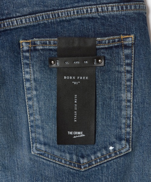 CRIMIE（クライミー）の「BORN FREE 1 SLIM STYLE GARAGE USED SELVEDGE STRETCH JEANS / BORN FREE スリムフィット ガレージユーズド セルビッチ ストレッチ デニムジーンズ パンツ（デニムパンツ・メンズ・インディゴブルー/ブラック・XXL/XL/L/M/S）」の19枚目の写真