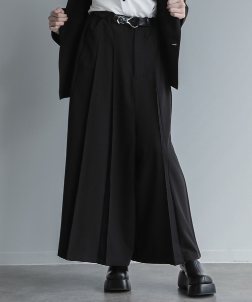 【30％OFF】 ELLUV/エルヴ】ノーブルクオリティーTR ルーズプリーツタック袴 パンツ