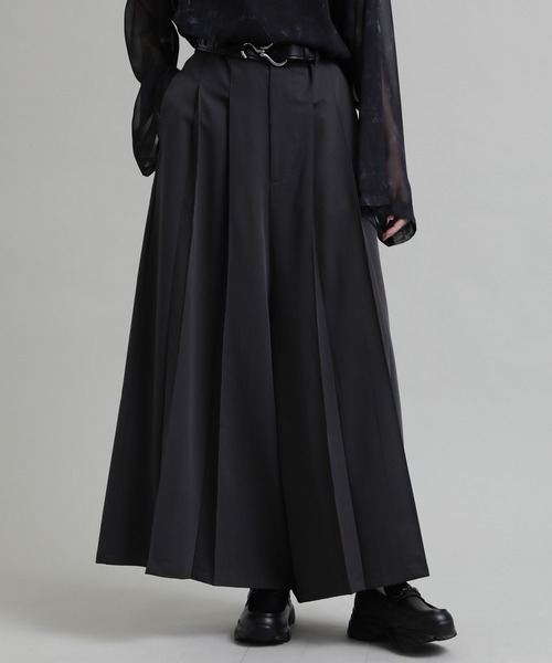 【30％OFF】 ELLUV/エルヴ】ノーブルクオリティーTR ルーズプリーツタック袴 パンツ