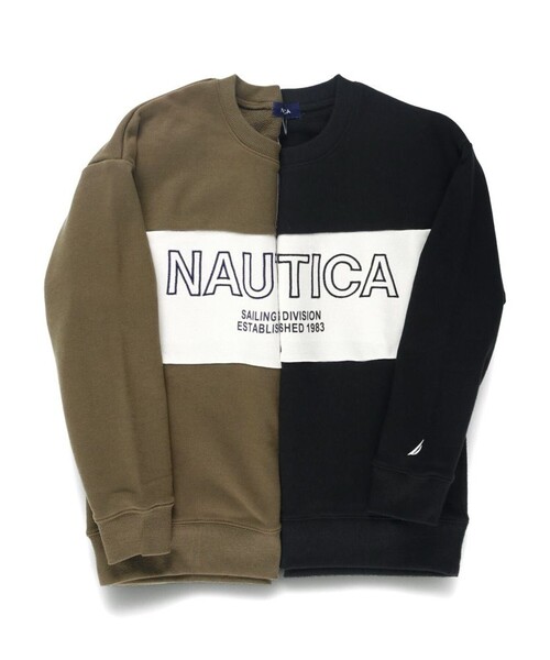 NAUTICA/ノーティカ】配色切替裏毛トレーナー（スウェット）｜NAUTICA