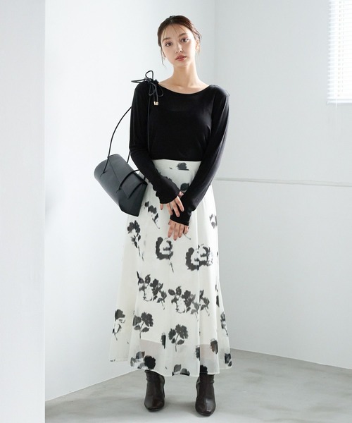 Andemiu（アンデミュウ）の「【WEB限定サイズ】クルーインナーカット247823（Tシャツ/カットソー・レディース・ブラック/オフホワイト・FREE/ﾌﾘ-）」の17枚目の写真