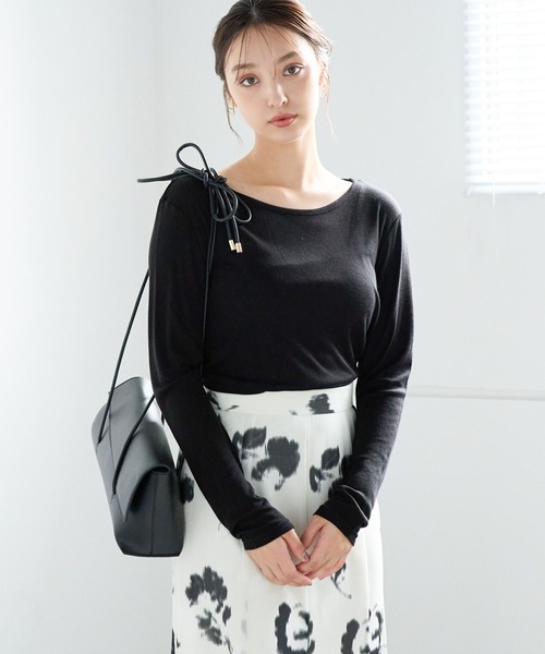 Andemiu（アンデミュウ）の「【WEB限定サイズ】クルーインナーカット247823（Tシャツ/カットソー・レディース・ブラック/オフホワイト・FREE/ﾌﾘ-）」の16枚目の写真