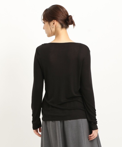 Andemiu（アンデミュウ）の「【WEB限定サイズ】クルーインナーカット247823（Tシャツ/カットソー・レディース・ブラック/オフホワイト・FREE/ﾌﾘ-）」の9枚目の写真