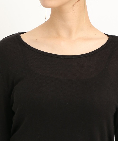 Andemiu（アンデミュウ）の「【WEB限定サイズ】クルーインナーカット247823（Tシャツ/カットソー・レディース・ブラック/オフホワイト・FREE/ﾌﾘ-）」の8枚目の写真