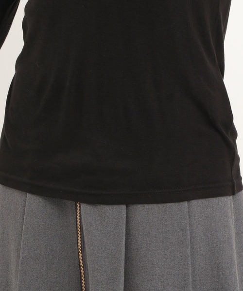 Andemiu（アンデミュウ）の「【WEB限定サイズ】クルーインナーカット247823（Tシャツ/カットソー・レディース・ブラック/オフホワイト・FREE/ﾌﾘ-）」の6枚目の写真