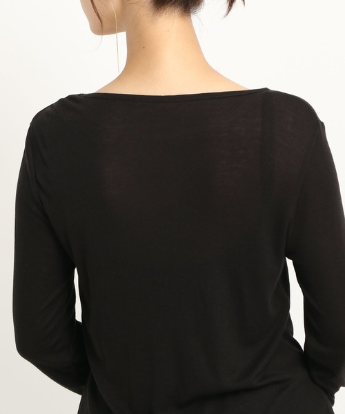 Andemiu（アンデミュウ）の「【WEB限定サイズ】クルーインナーカット247823（Tシャツ/カットソー・レディース・ブラック/オフホワイト・FREE/ﾌﾘ-）」の5枚目の写真