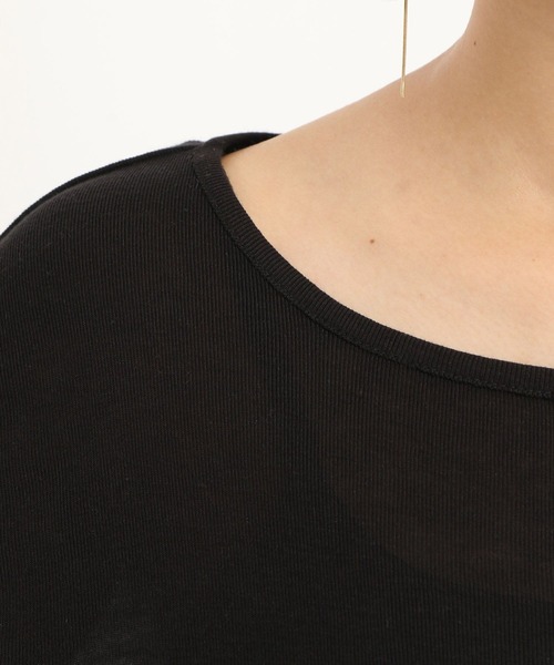 Andemiu（アンデミュウ）の「【WEB限定サイズ】クルーインナーカット247823（Tシャツ/カットソー・レディース・ブラック/オフホワイト・FREE/ﾌﾘ-）」の4枚目の写真