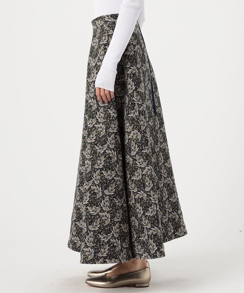 【セール】コットンポリエステルプリント Aラインロングスカート（スカート）｜SOULEIADO（ソレイアード）