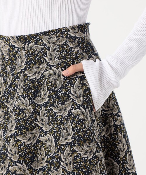 【セール】コットンポリエステルプリント Aラインロングスカート（スカート）｜SOULEIADO（ソレイアード）