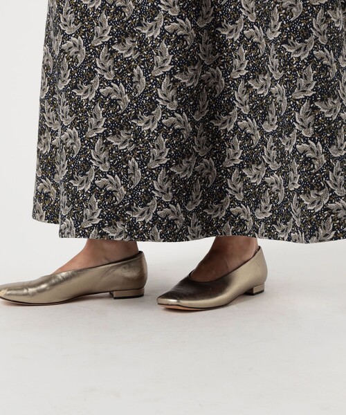 【セール】コットンポリエステルプリント Aラインロングスカート（スカート）｜SOULEIADO（ソレイアード）