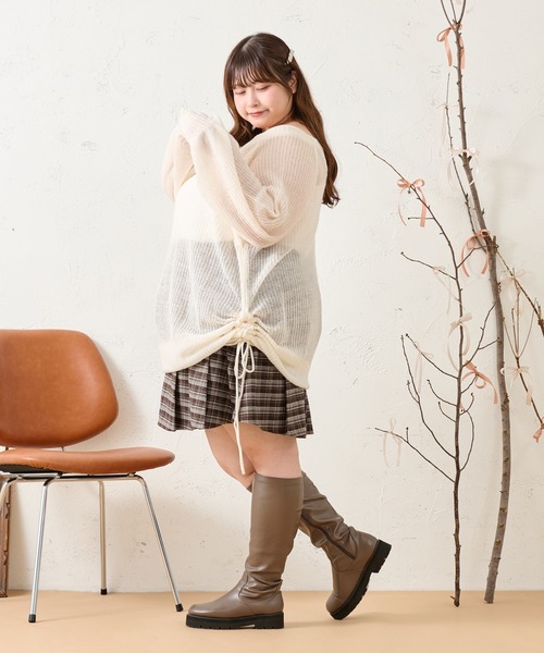 Louiosy(ルオシー)の「【大きいサイズ】チェックプリーツミニスカート(スカート・レディース・ピンク/ダークブラウン/ブラック・X-LARGE/3L/4L)」の17枚目の写真
