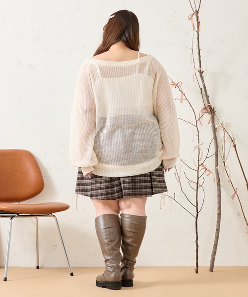 Louiosy(ルオシー)の「【大きいサイズ】チェックプリーツミニスカート(スカート・レディース・ピンク/ダークブラウン/ブラック・X-LARGE/3L/4L)」の18枚目の写真