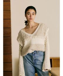 Ungrid | Vネックループヤーンニットベスト(ベスト)