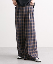Soiunique | 落ち感素材ワイドチェックパンツ ［Soiunique］(その他パンツ)