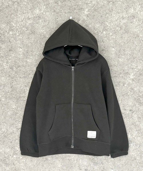 THE CASUAL（カジュアル）の「綿タッチ　裏起毛　ちょいBIG ZIPパーカー（パーカー・キッズ・チャコール/ベージュ/オートミール/ブラック/杢グレー/ヘザーチャコール・110cm/120cm/130cm/140cm/150cm/160cm）」の2枚目の写真