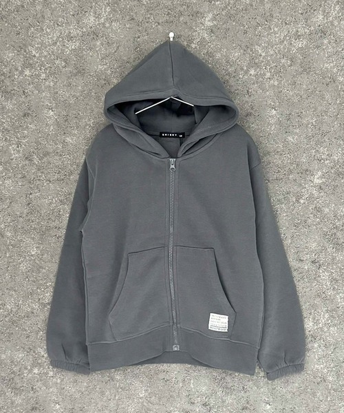 THE CASUAL（カジュアル）の「綿タッチ　裏起毛　ちょいBIG ZIPパーカー（パーカー・キッズ・チャコール/ベージュ/オートミール/ブラック/杢グレー/ヘザーチャコール・110cm/120cm/130cm/140cm/150cm/160cm）」の10枚目の写真