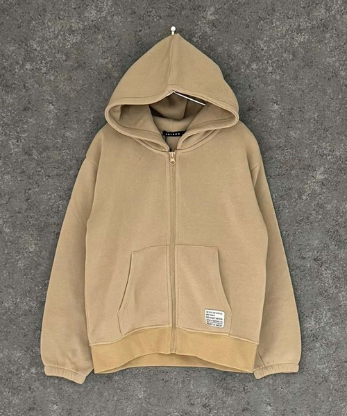 THE CASUAL（カジュアル）の「綿タッチ　裏起毛　ちょいBIG ZIPパーカー（パーカー・キッズ・チャコール/ベージュ/オートミール/ブラック/杢グレー/ヘザーチャコール・110cm/120cm/130cm/140cm/150cm/160cm）」の11枚目の写真