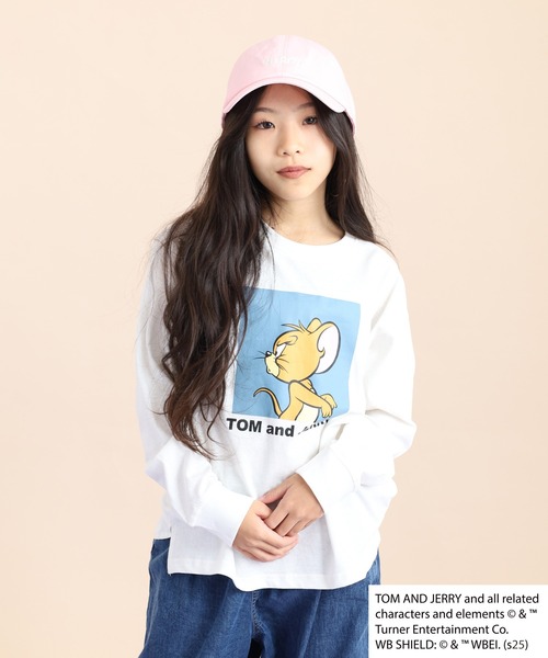 Tom&Jerry(トムアンドジェリー)の「TOM&JERRY バックプリント オーバーTシャツ KIDS(Tシャツ/カットソー・キッズ・チャコール/ベージュ/パープル/オフホワイト/杢グレー/ダークグリーン/ホワイト系1/ブラック/オレンジ/ベージュ系1/ホワイト系3/チャコールグレー/ネイビー/ダークグリーン系1/ブラック系1/ホワイト系2・120/130/140/150/160/110)」の4枚目の写真