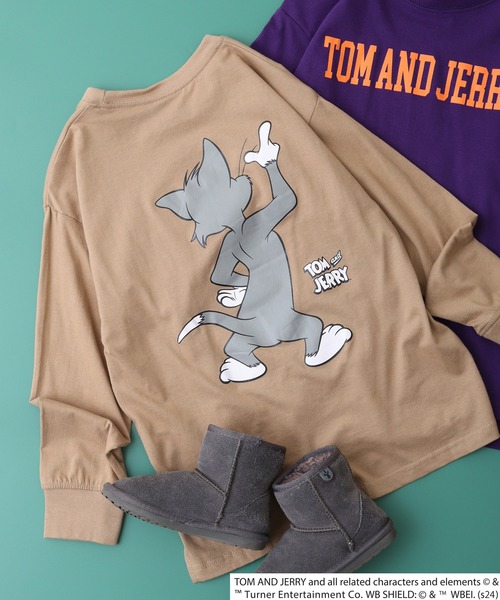 Tom&Jerry(トムアンドジェリー)の「TOM&JERRY バックプリント オーバーTシャツ KIDS(Tシャツ/カットソー・キッズ・チャコール/ベージュ/パープル/オフホワイト/杢グレー/ダークグリーン/ホワイト系1/ブラック/オレンジ/ベージュ系1/ホワイト系3/チャコールグレー/ネイビー/ダークグリーン系1/ブラック系1/ホワイト系2・120/130/140/150/160/110)」の11枚目の写真