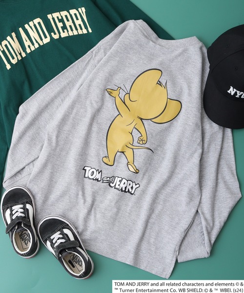 Tom&Jerry(トムアンドジェリー)の「TOM&JERRY バックプリント オーバーTシャツ KIDS(Tシャツ/カットソー・キッズ・チャコール/ベージュ/パープル/オフホワイト/杢グレー/ダークグリーン/ホワイト系1/ブラック/オレンジ/ベージュ系1/ホワイト系3/チャコールグレー/ネイビー/ダークグリーン系1/ブラック系1/ホワイト系2・120/130/140/150/160/110)」の9枚目の写真
