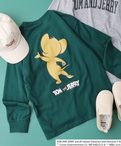 Tom&Jerry(トムアンドジェリー)の「TOM&JERRY バックプリント オーバーTシャツ KIDS(Tシャツ/カットソー・キッズ・チャコール/ベージュ/パープル/オフホワイト/杢グレー/ダークグリーン/ホワイト系1/ブラック/オレンジ/ベージュ系1/ホワイト系3/チャコールグレー/ネイビー/ダークグリーン系1/ブラック系1/ホワイト系2・120/130/140/150/160/110)」の13枚目の写真