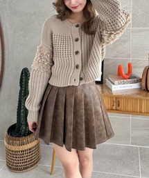 clear | 編地切替ループニットカーディガン[もこもこ　ローゲージ　大人]≪2024AW新作≫(カーディガン/ボレロ)