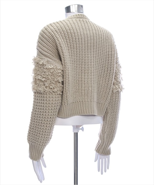 clear（クリア）の「編地切替ループニットカーディガン[大人 カジュアル 着回し力抜群]≪再入荷≫（カーディガン/ボレロ・レディース・アイボリー/チャコールグレー/ブラウン/グレイッシュベージュ・F）」の6枚目の写真