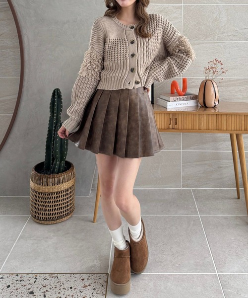 clear（クリア）の「編地切替ループニットカーディガン[大人 カジュアル 着回し力抜群]≪再入荷≫（カーディガン/ボレロ・レディース・アイボリー/チャコールグレー/ブラウン/グレイッシュベージュ・F）」の22枚目の写真