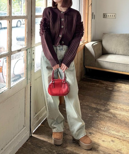 clear（クリア）の「編地切替ループニットカーディガン[大人 カジュアル 着回し力抜群]≪再入荷≫（カーディガン/ボレロ・レディース・アイボリー/チャコールグレー/ブラウン/グレイッシュベージュ・F）」の20枚目の写真