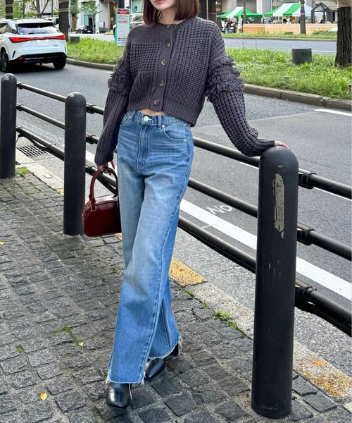 clear（クリア）の「編地切替ループニットカーディガン[大人 カジュアル 着回し力抜群]≪再入荷≫（カーディガン/ボレロ・レディース・アイボリー/チャコールグレー/ブラウン/グレイッシュベージュ・F）」の18枚目の写真