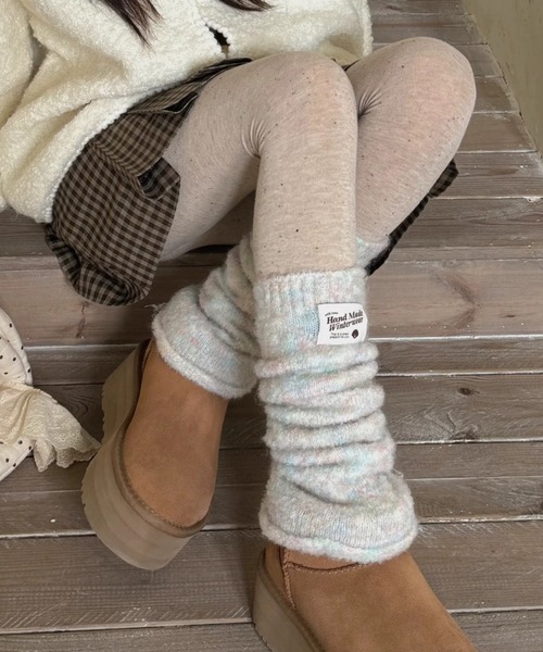 セール】【7色展開】40cm タグレッグウォーマー/ニットカバー（レッグ