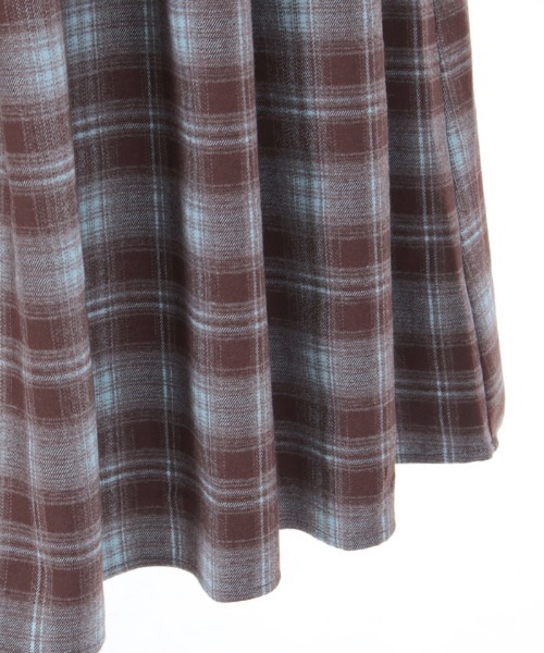 axes femme（アクシーズファム）の「刺繍入り配色チェックジャンパースカート（ジャンパースカート・レディース・ダークブラウン/オレンジ/ブラック・FREE）」の17枚目の写真