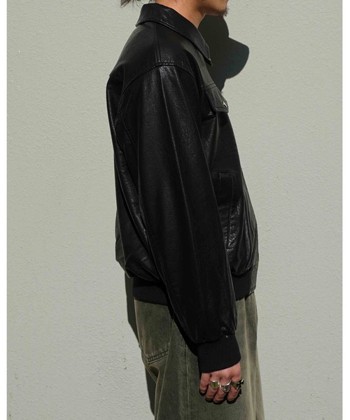 Noen フェイクレザージップブルゾン Noen（ノエン）の「フェイクレザージップブルゾン（ライダース