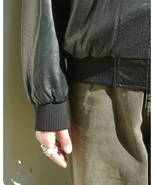 Noen フェイクレザージップブルゾン crewre online shop / フェイクレザージップブルゾン