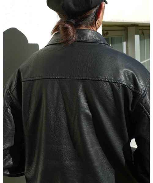 Noen フェイクレザージップブルゾン Noen（ノエン）の「フェイクレザージップブルゾン（ライダース