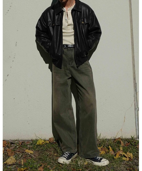 Noen フェイクレザージップブルゾン フェイクレザージップブルゾン（ライダースジャケット）｜Noen