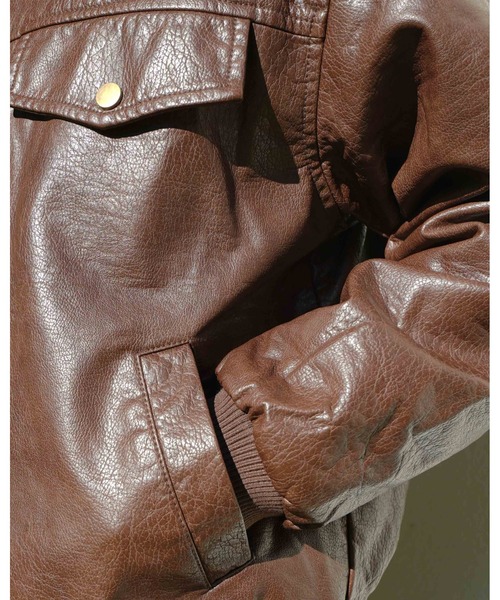 Noen（ノエン）の「フェイクレザージップブルゾン（ライダース