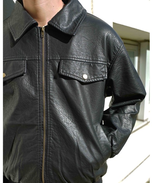 Noen フェイクレザージップブルゾン フェイクレザージップブルゾン（ライダースジャケット）｜Noen