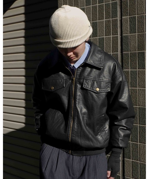 Noen フェイクレザージップブルゾン フェイクレザージップブルゾン（ライダースジャケット）｜Noen