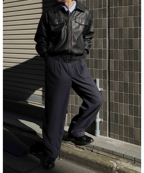 フェイクレザージップブルゾン（ライダースジャケット）｜Noen