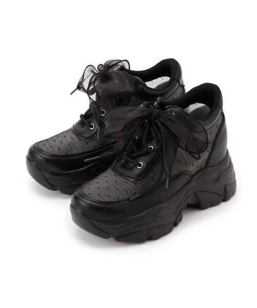 ESPERANZA（エスペランサ）の「きゅんフィットインソールチュールリボンスニーカー（スニーカー・レディース・ブラック系8/ピンク系9/アイボリー系8・L/LL/M/S）」の8枚目の写真