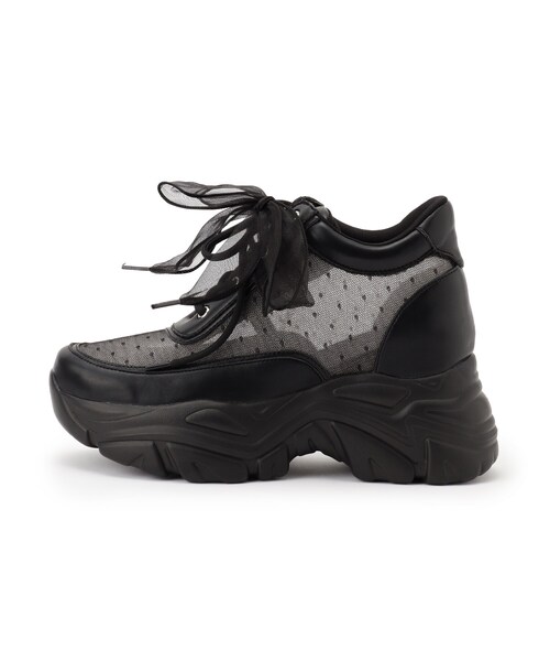 ESPERANZA（エスペランサ）の「きゅんフィットインソールチュールリボンスニーカー（スニーカー・レディース・ブラック系8/ピンク系9/アイボリー系8・L/LL/M/S）」の9枚目の写真