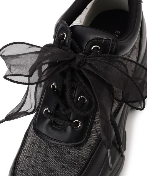 ESPERANZA（エスペランサ）の「きゅんフィットインソールチュールリボンスニーカー（スニーカー・レディース・ブラック系8/ピンク系9/アイボリー系8・L/LL/M/S）」の16枚目の写真