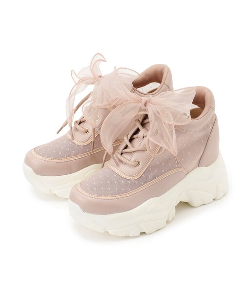 ESPERANZA（エスペランサ）の「きゅんフィットインソールチュールリボンスニーカー（スニーカー・レディース・ブラック系8/ピンク系9/アイボリー系8・L/LL/M/S）」の5枚目の写真