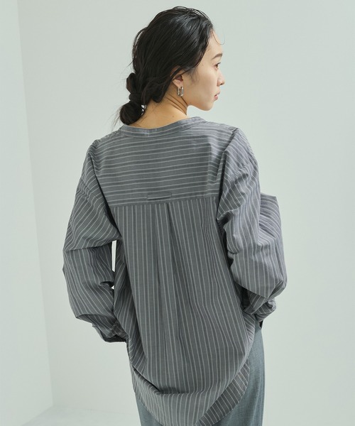 LE CERCLE par rope'(ルセルクルパーロペ)の「ストライプチュニックシャツ(シャツ/ブラウス・レディース・ブラック系その他3/イエロー系その他2/ブルー系その他5・FREE)」の15枚目の写真
