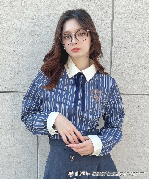 F i.n.t(フィント)の「マルチストライプシャツ/ハリー・ポッター(シャツ/ブラウス・レディース・ネイビー/ボルドー/グリーン/ブラウン×イエロー・FREE)」の4枚目の写真