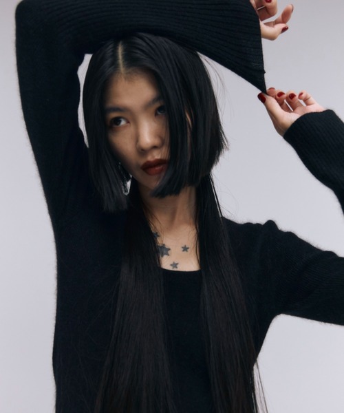 DEEP SLIT KNIT DRESS/ディープスリットニットドレス（ワンピース