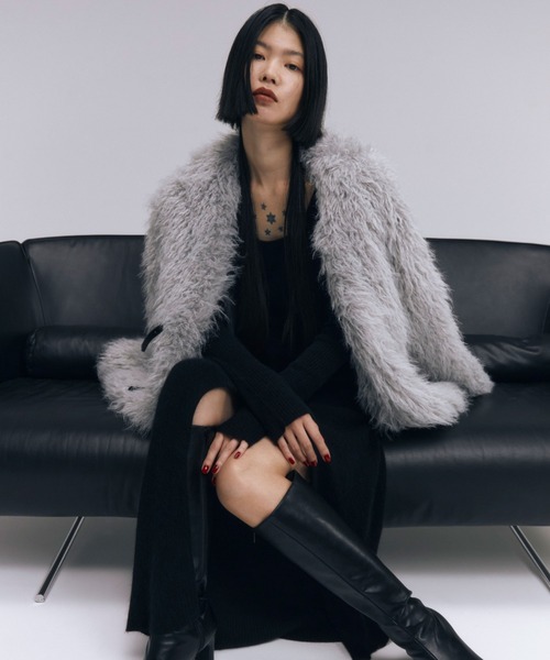 DEEP SLIT KNIT DRESS/ディープスリットニットドレス