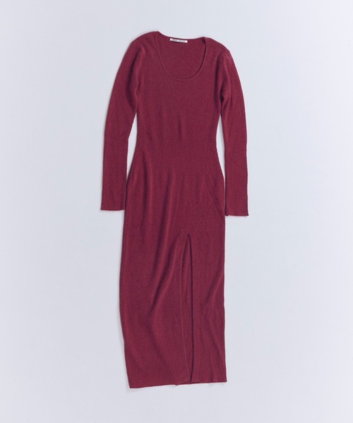 DEEP SLIT KNIT DRESS/ディープスリットニットドレス（ワンピース